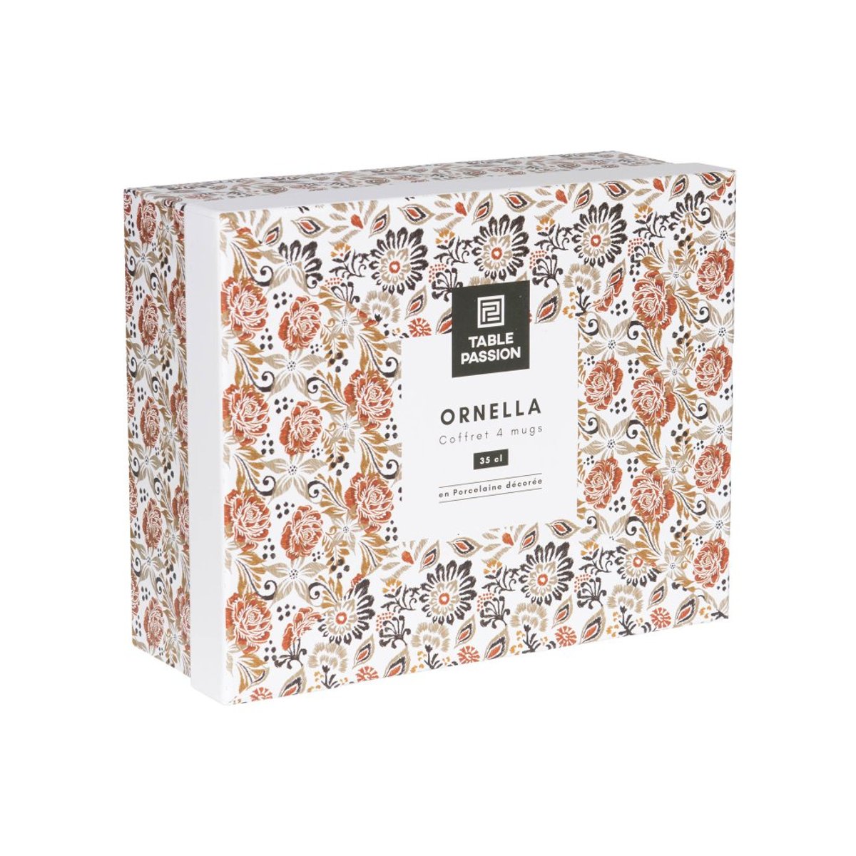 Coffret de 4 mugs Ornella 35 cl - ORNELLA multicolore, TABLE PASSION