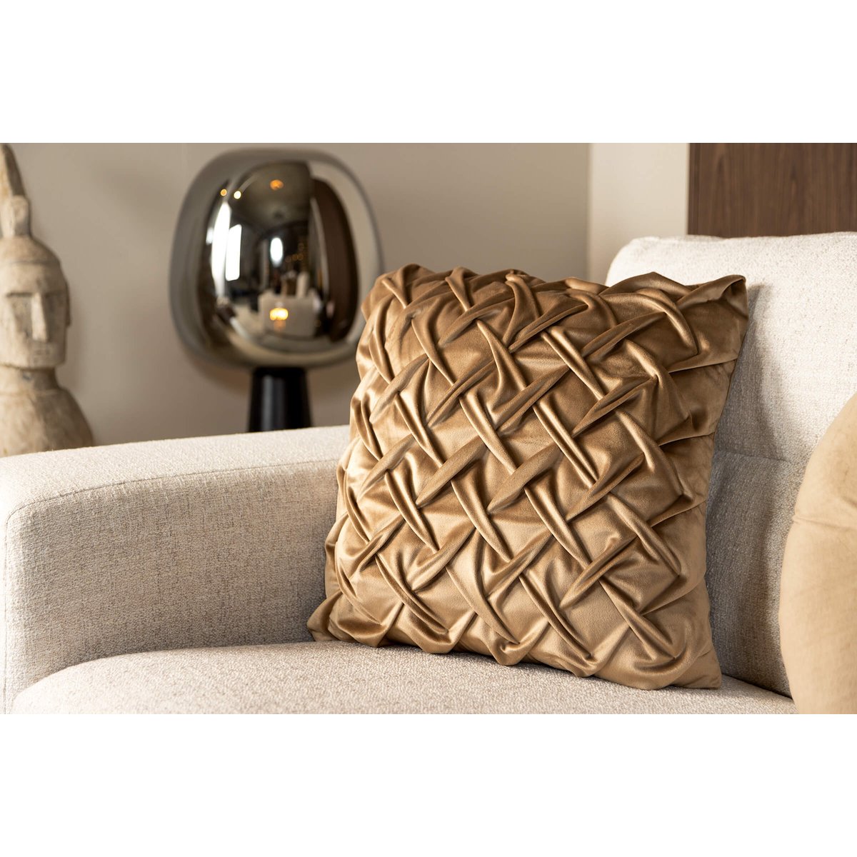 Housse de coussin Mira beige, DUTCH DECOR