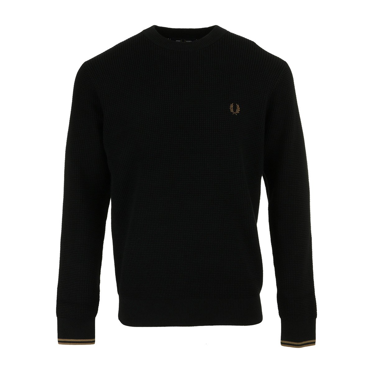 Pull Waffle stich black, FRED PERRY