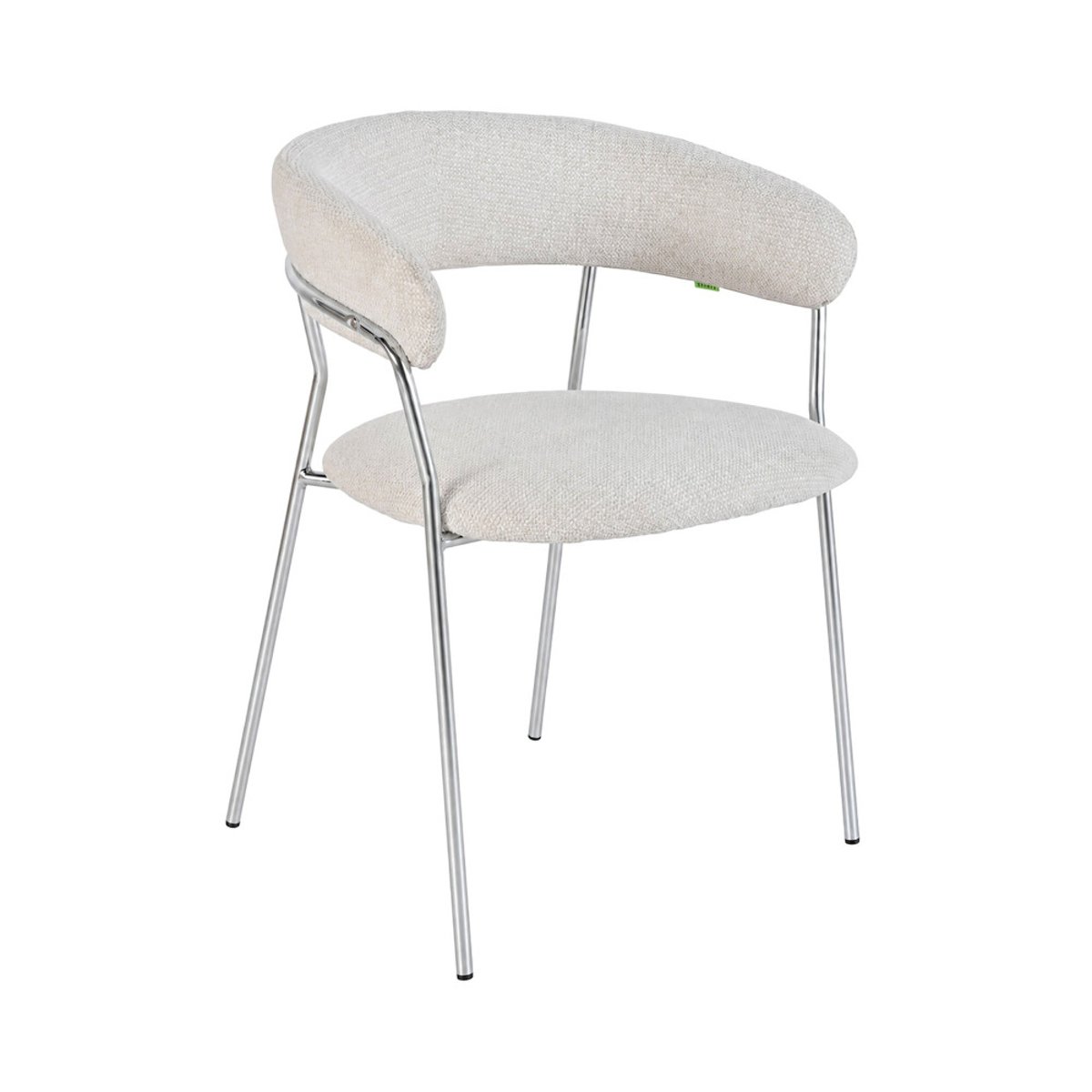 Lot de 2 fauteuils de table en tissu pieds chrome- CELESTY beige, DRAWER