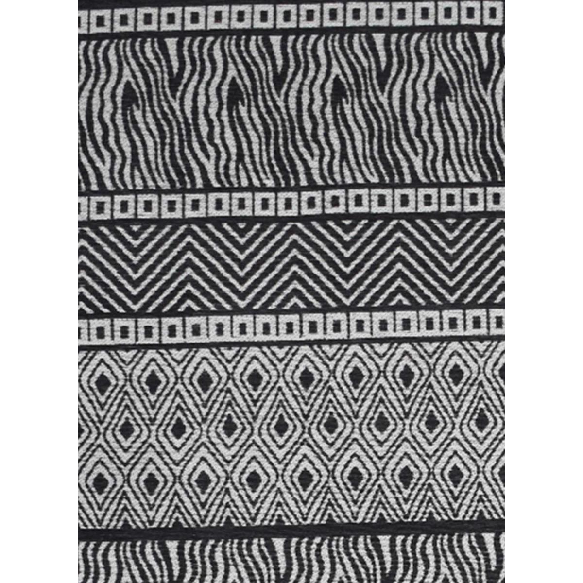Tapis salon et chambre fait à la main motif ethnique ZIGZOU gris, UN AMOUR DE TAPIS