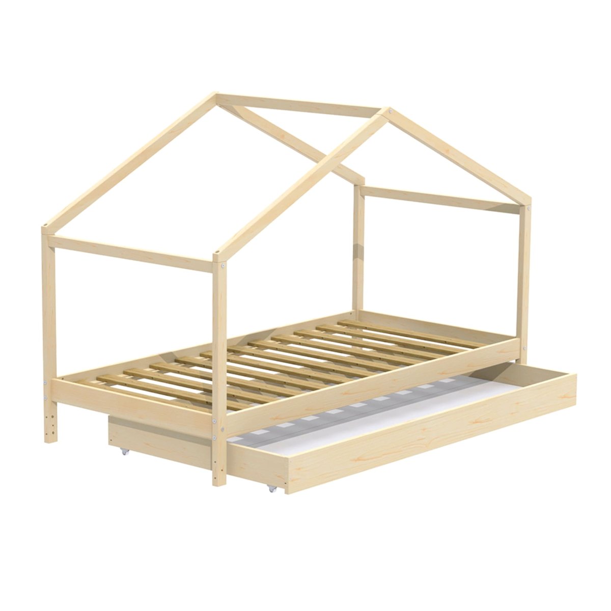 Lit cabane avec tiroir bois clair, TERRE DE NUIT