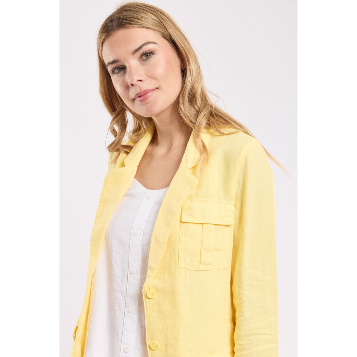 Veste saharienne en lin Sienna paille, TERRE & MER