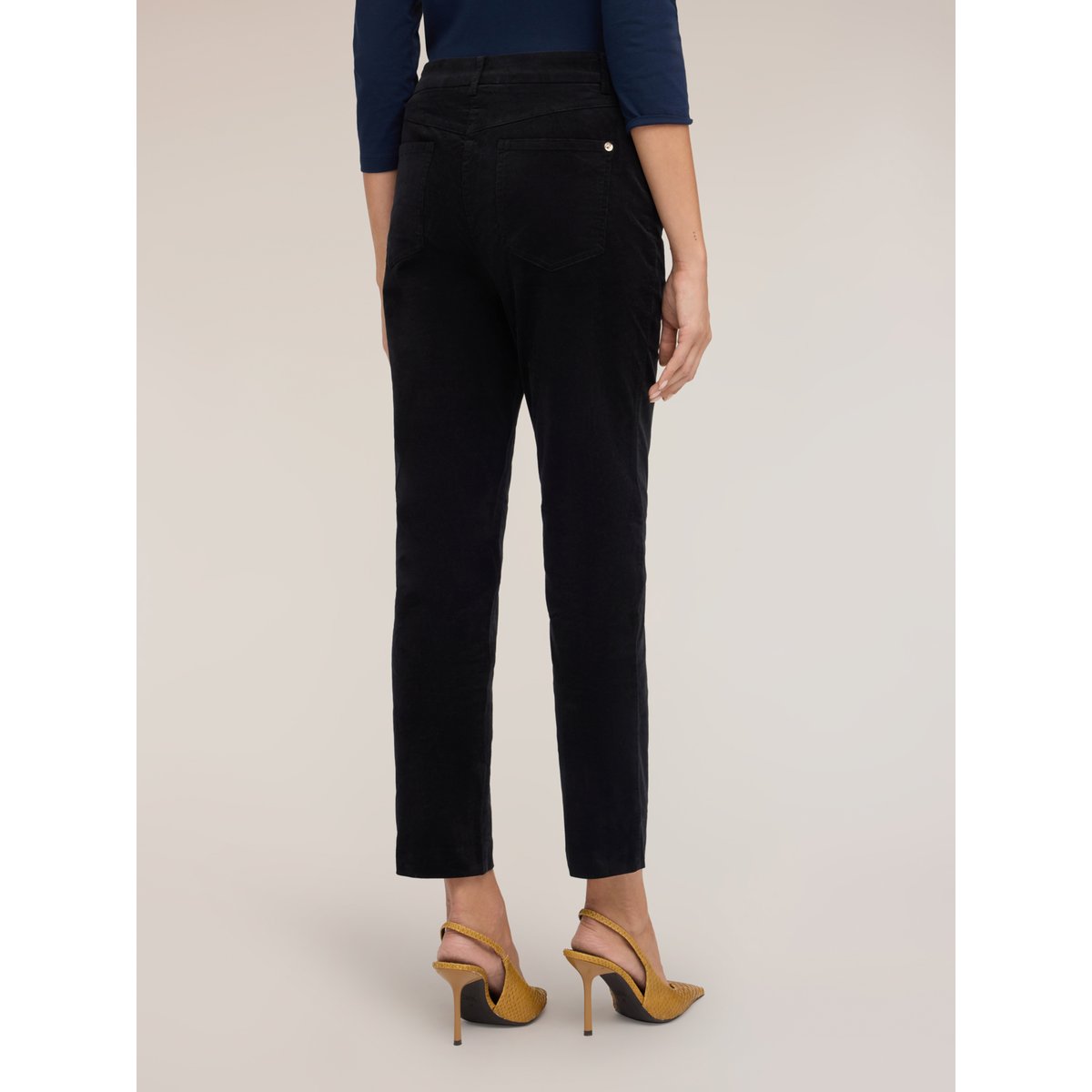 Pantalon slim fit en velours côtelé noir, MOTIVI