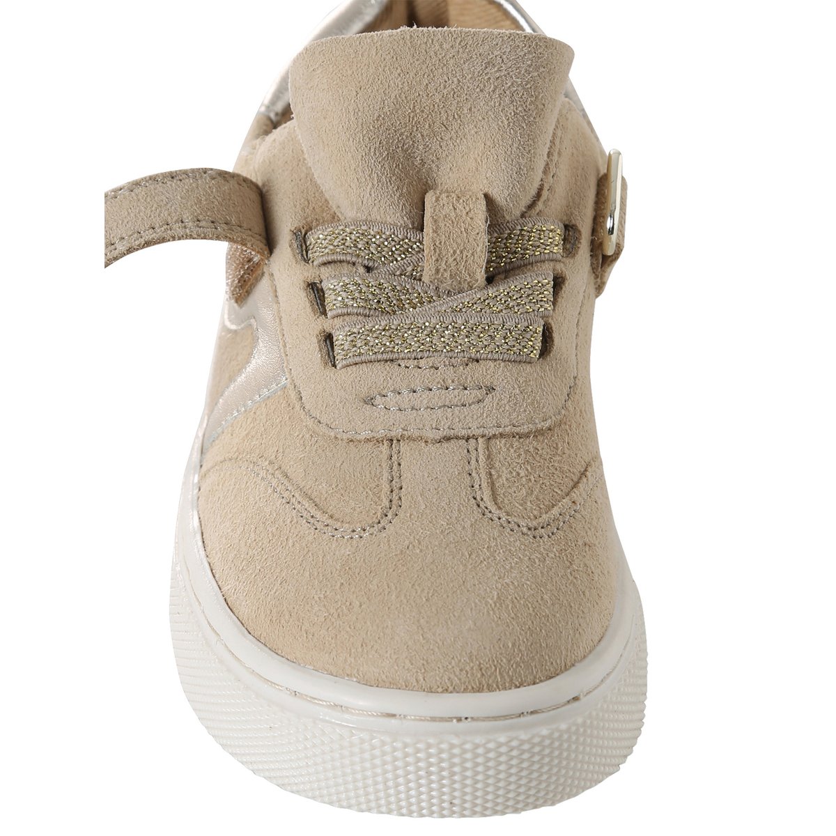Baskets enfant cuir élastiquées marron, VERTBAUDET