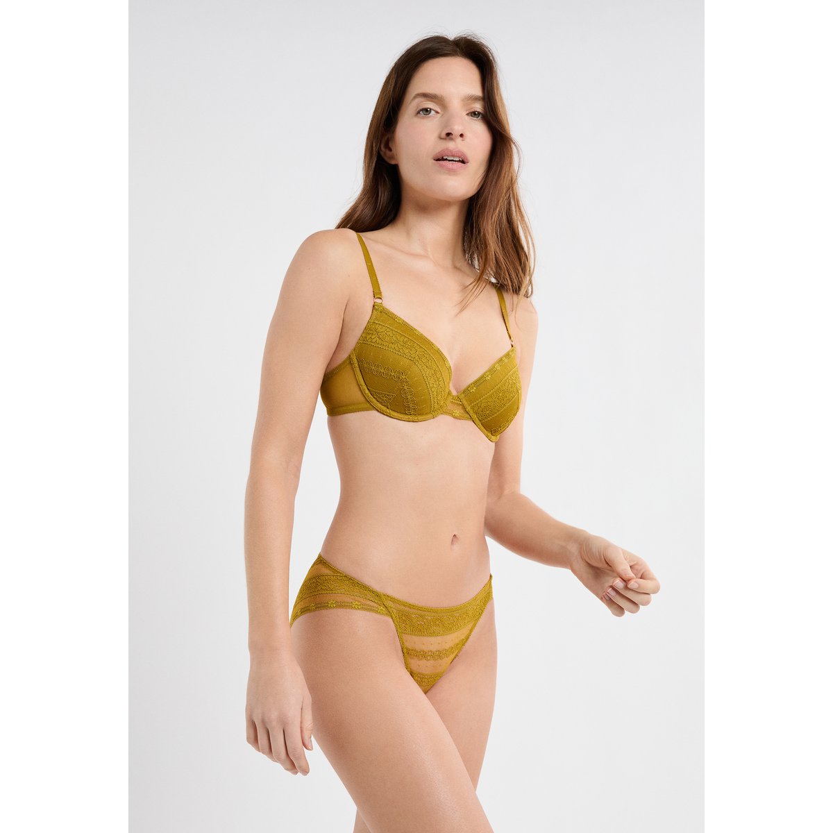 Culotte en dentelle EXCEPTION jaune acidule, ETAM