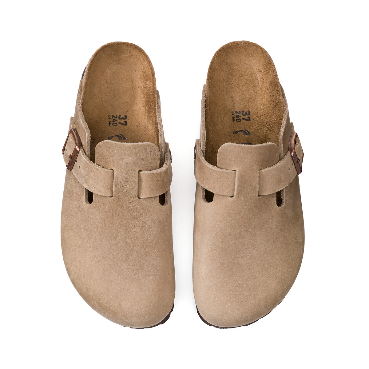 Zuecos de piel Boston marrón oscuro, BIRKENSTOCK
