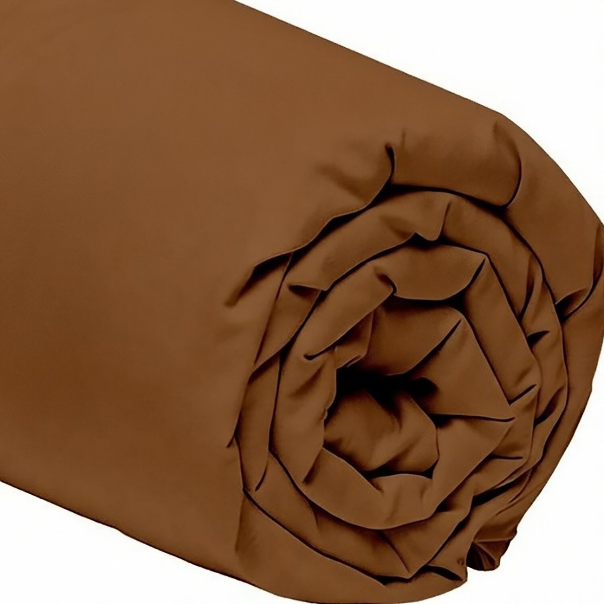 Drap housse en percale de coton uni, MURA ocre, C DESIGN HOME TEXTILE