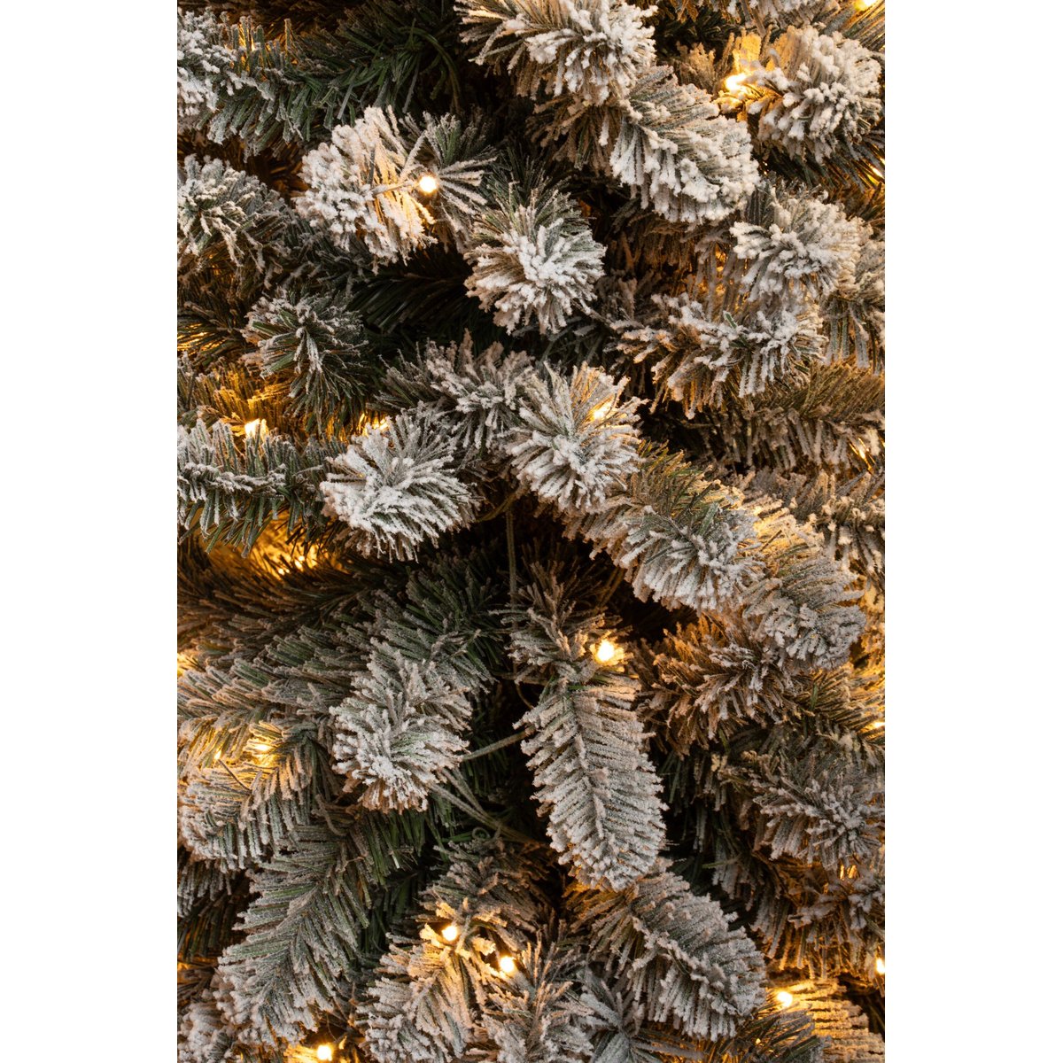 Sapin de Noël artificiel étroit et enneigé avec LED H155 cm CHARLTON vert, BLACK BOX TREES