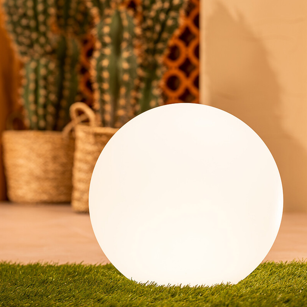 Boule LED d'extérieur USB blanc, ATMOSPHERA