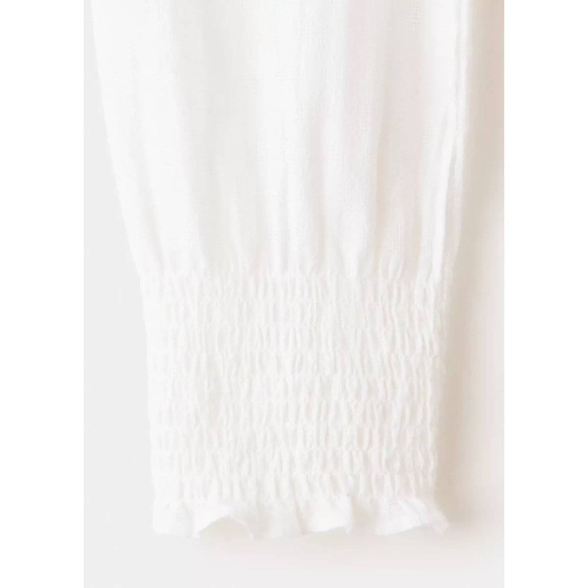 Blouse en coton nid d’abeille blanc cassé, MANGO TEEN