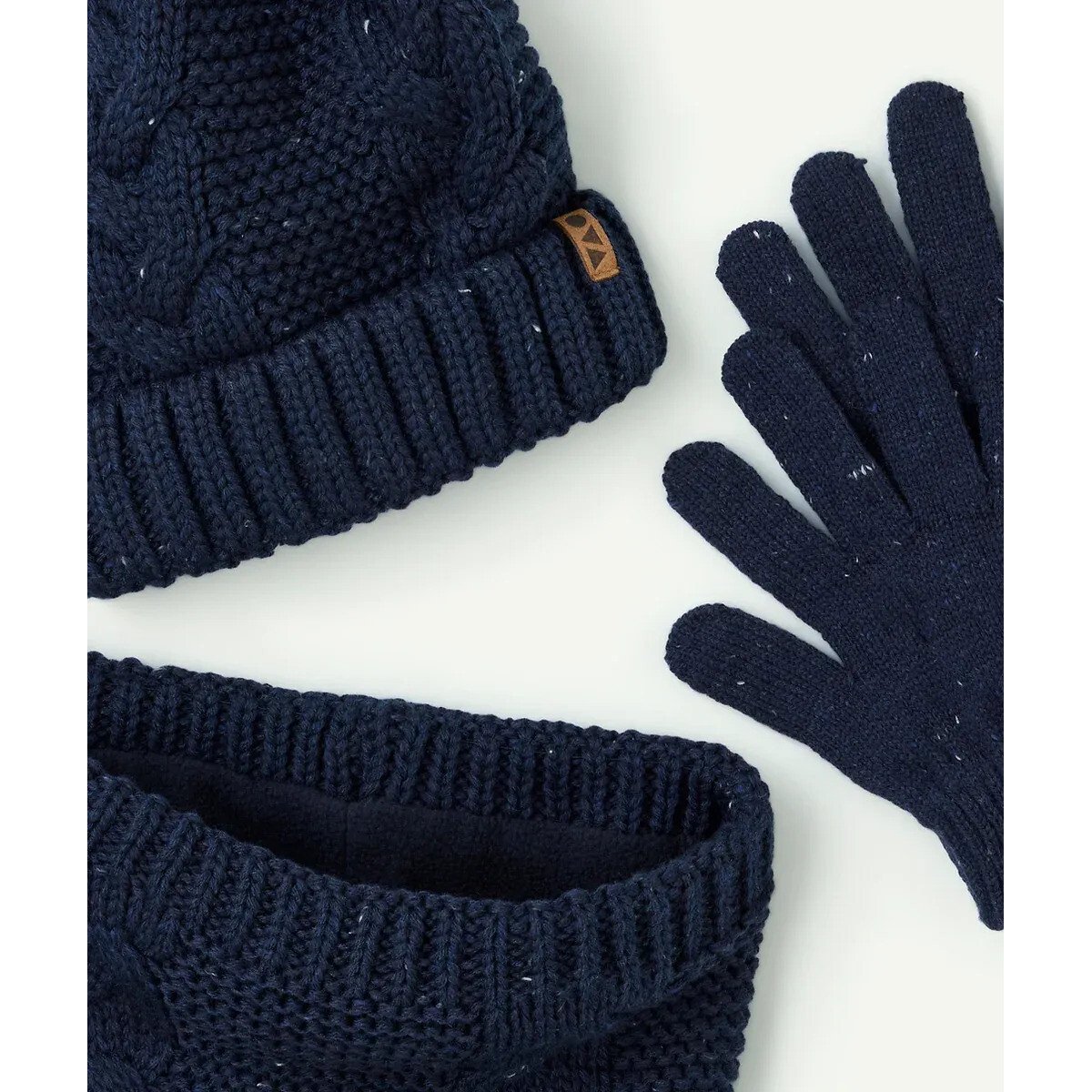 Ensemble 3 pièces bonnet + gants + snood bleu, TAPE A L'OEIL
