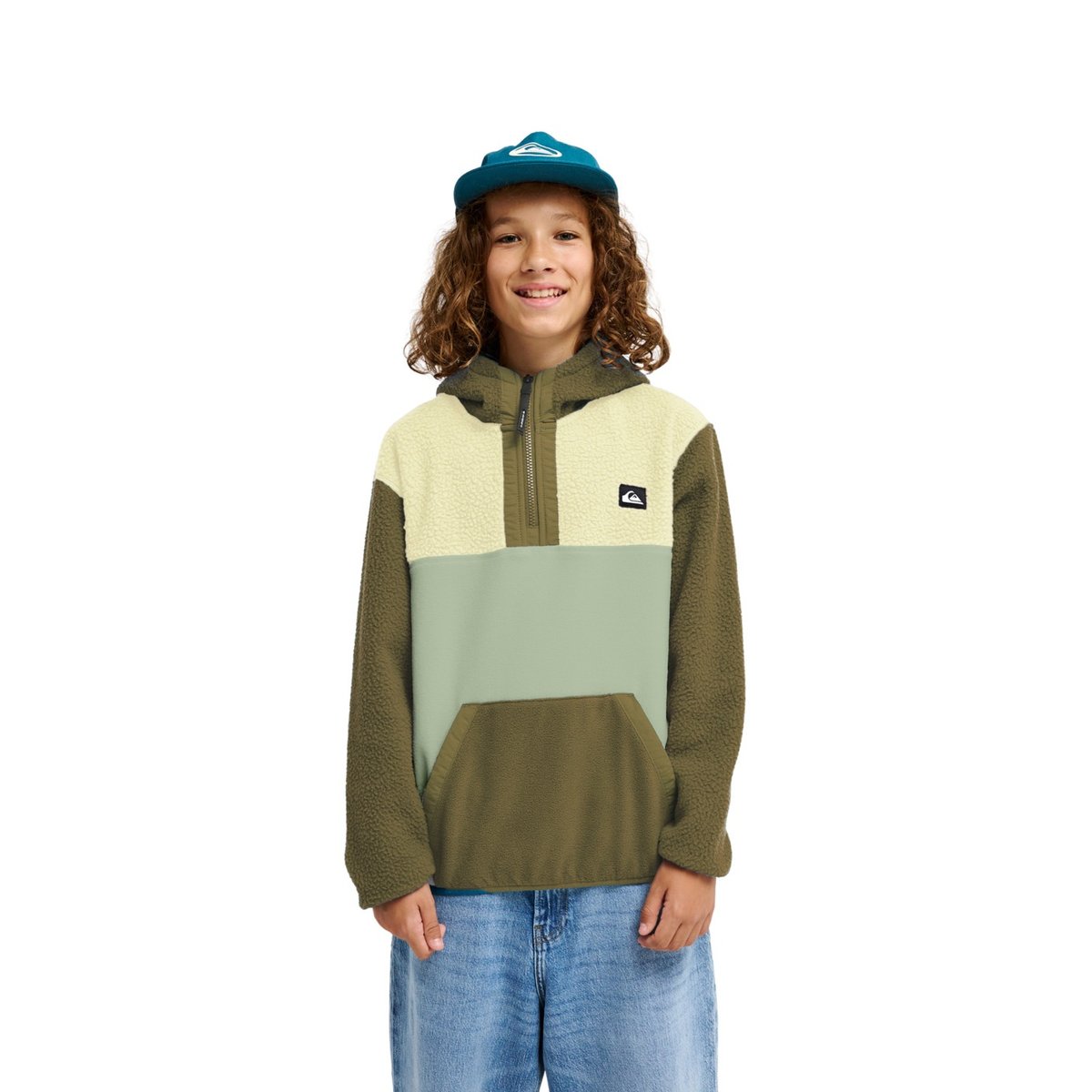 Polaire sherpa demi-zip OCEAN VIEW MIX vert grape leaf, QUIKSILVER