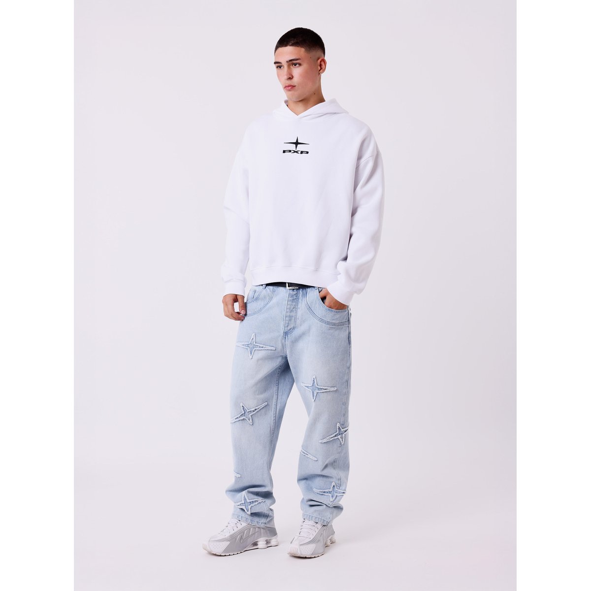 Hoodie boxy Essentials blanc, PROJECT X