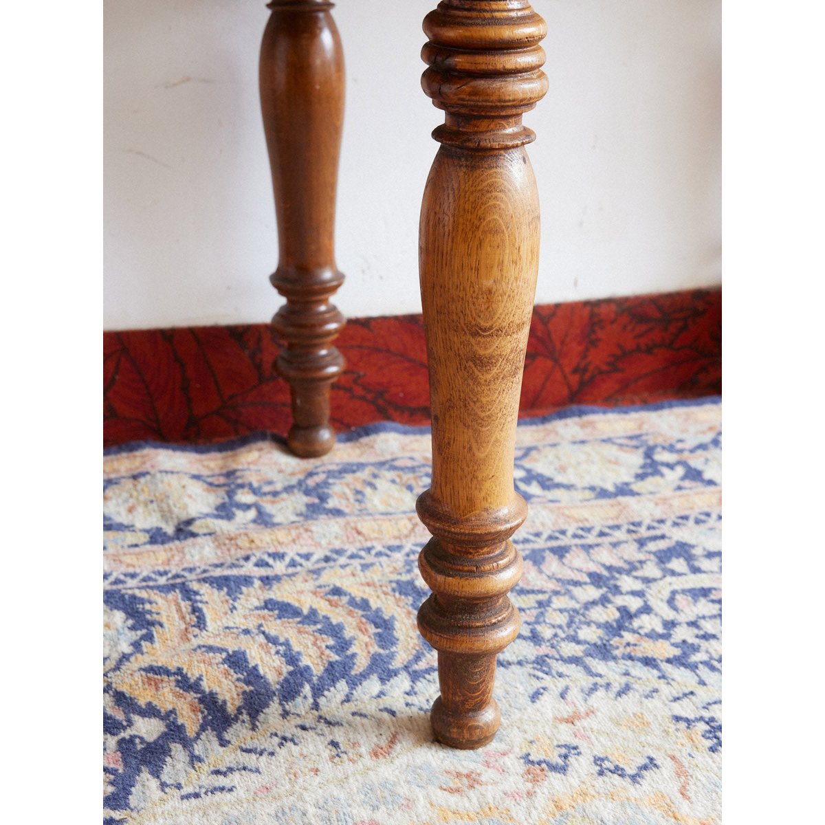 Table d'appoint demi-lune en bois Francine N°1633 - Bon état bois foncé, DEBONGOUT