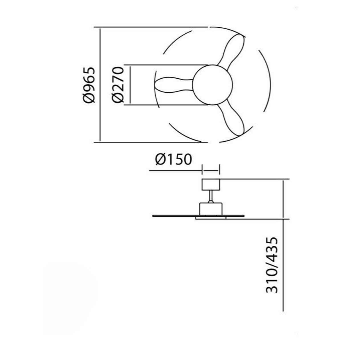 Ventilateur de plafond lumineux blanc mat et façon bois RIGA II XS marron, MILLUMINE