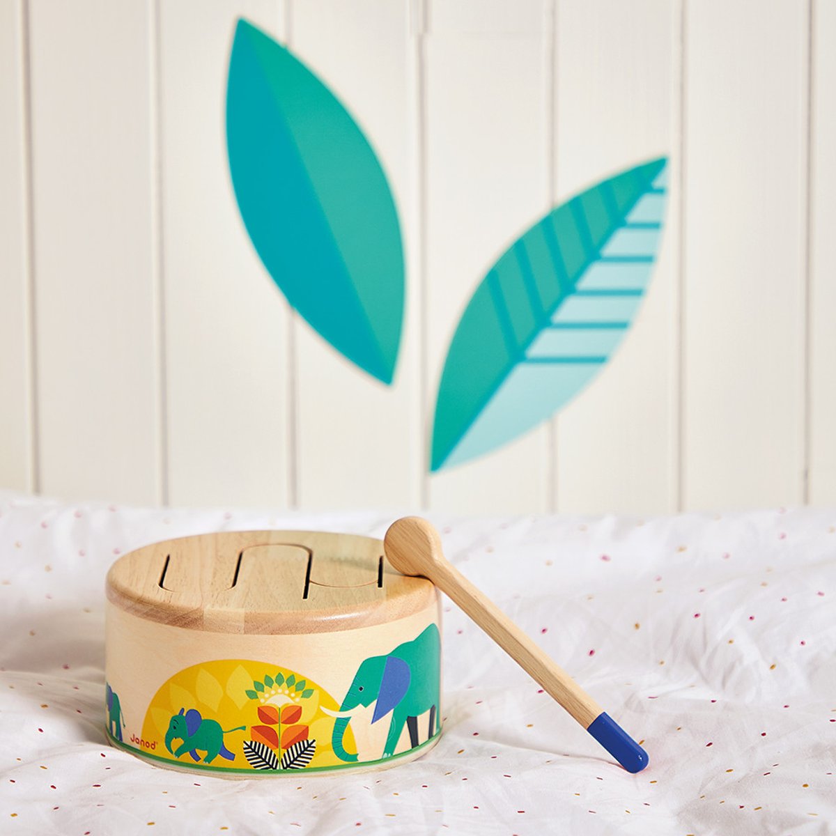 Tambour, Instrument De Musique Enfant En Bois multicolore, JANOD