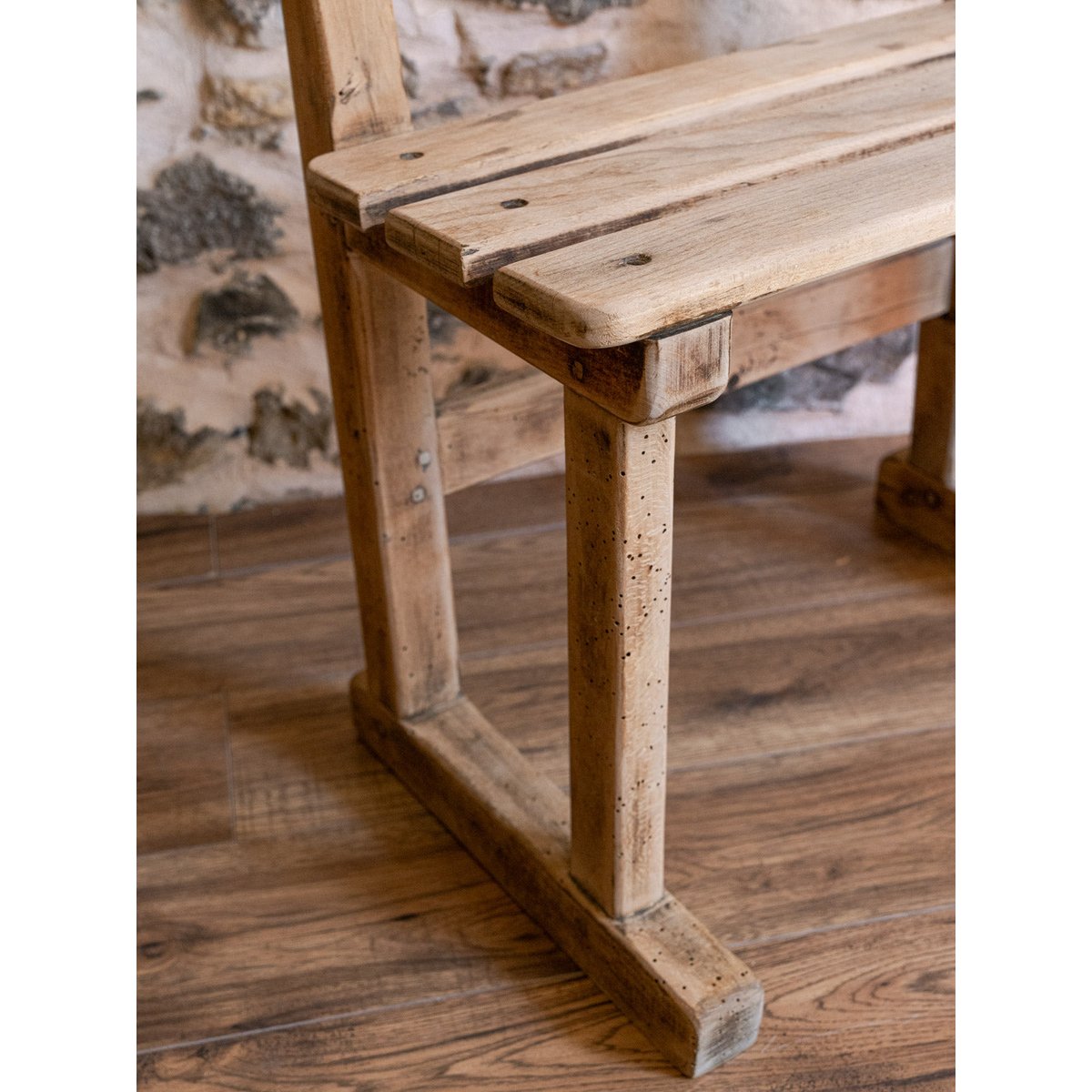 Banc en chêne Antoine N°419 - Bon état bois clair, DEBONGOUT