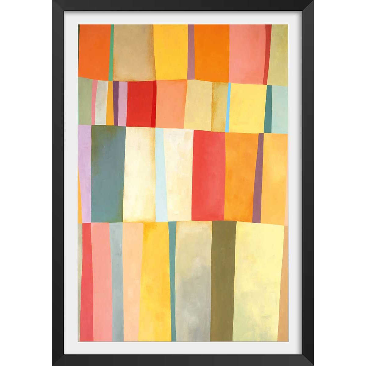Poster pattern color affiche + cadre en bois - noir, HEXOA