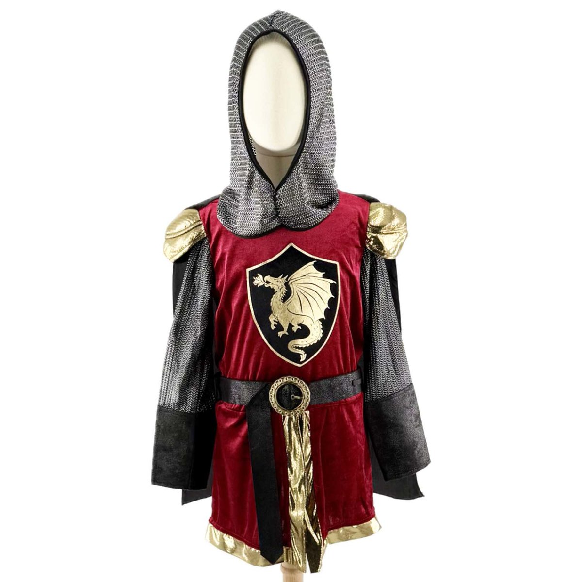 Déguisement enfant chevalier Tristan rouge, SEVIRA KIDS
