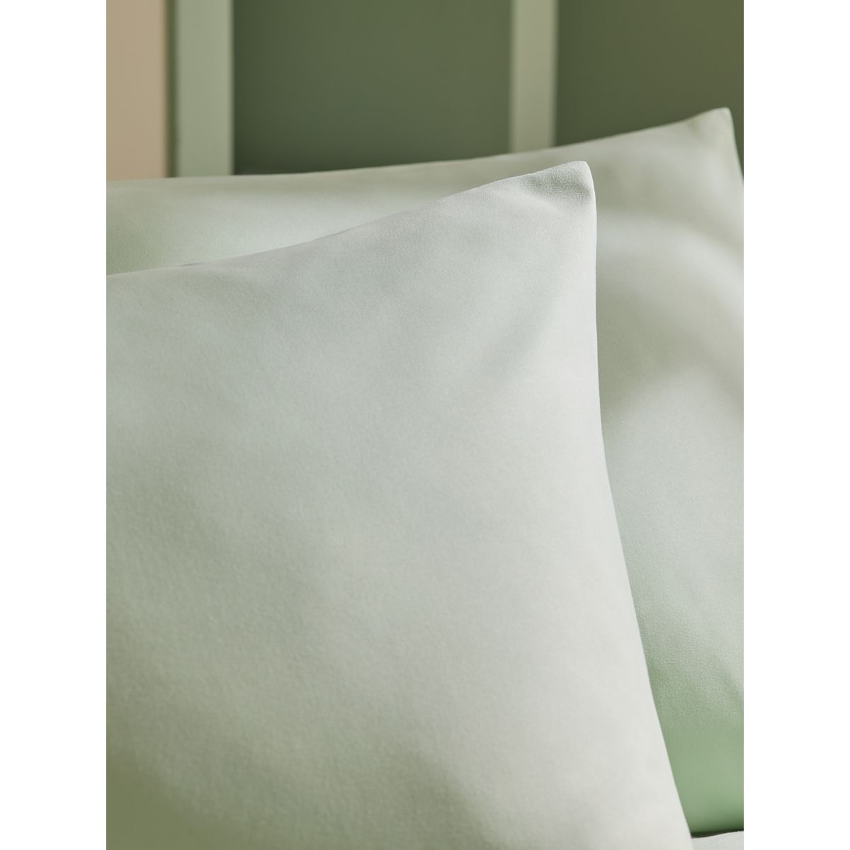 Housse de couette/taie d'oreiller microfibre vert sauge, NEXT