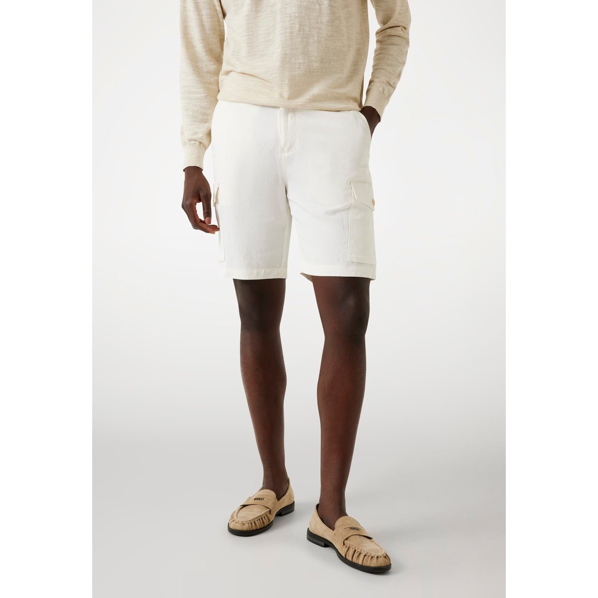 Short Cargo Sergé blanc, GUESS
