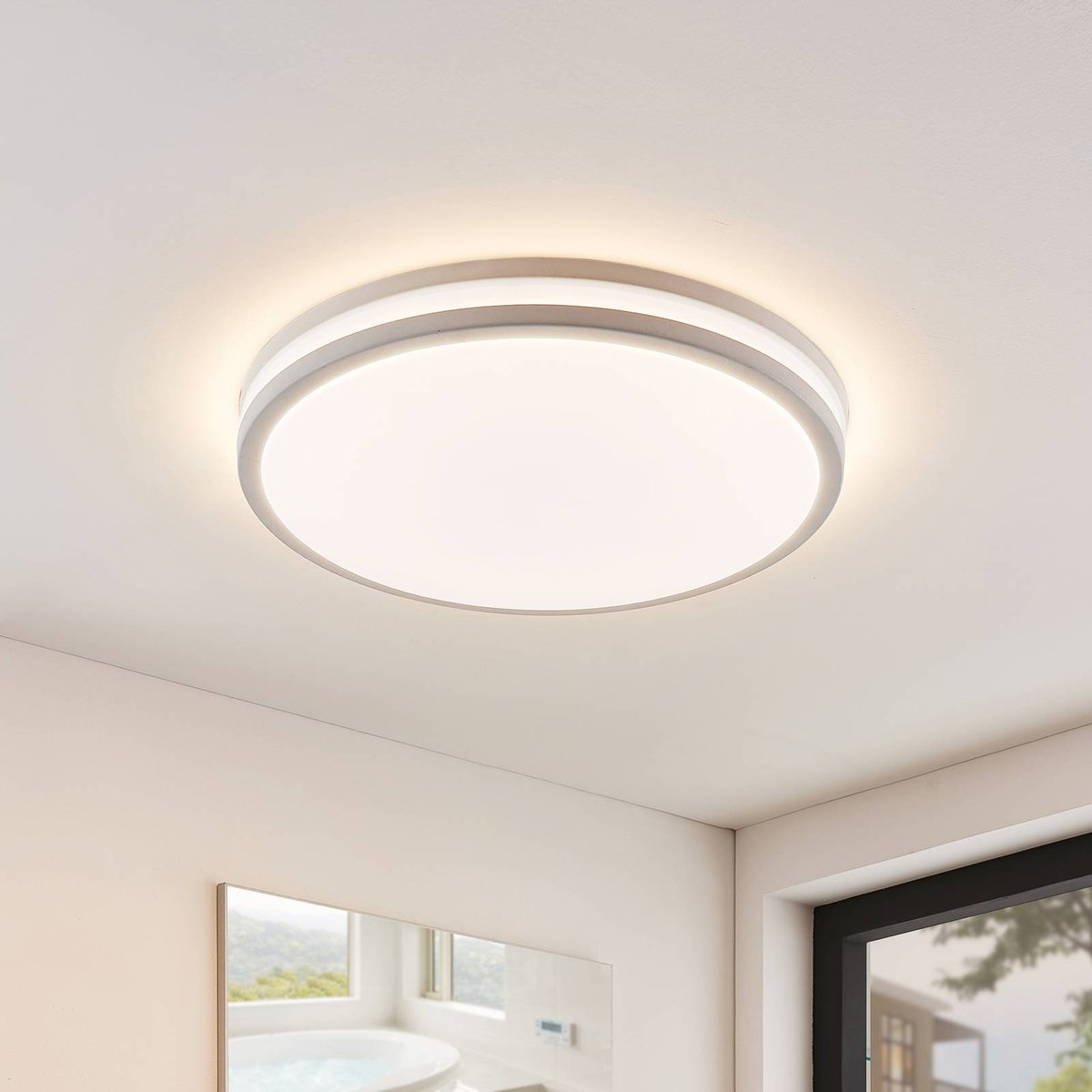 Plafonnier  moderneLED, Arnim blanc, LINDBY
