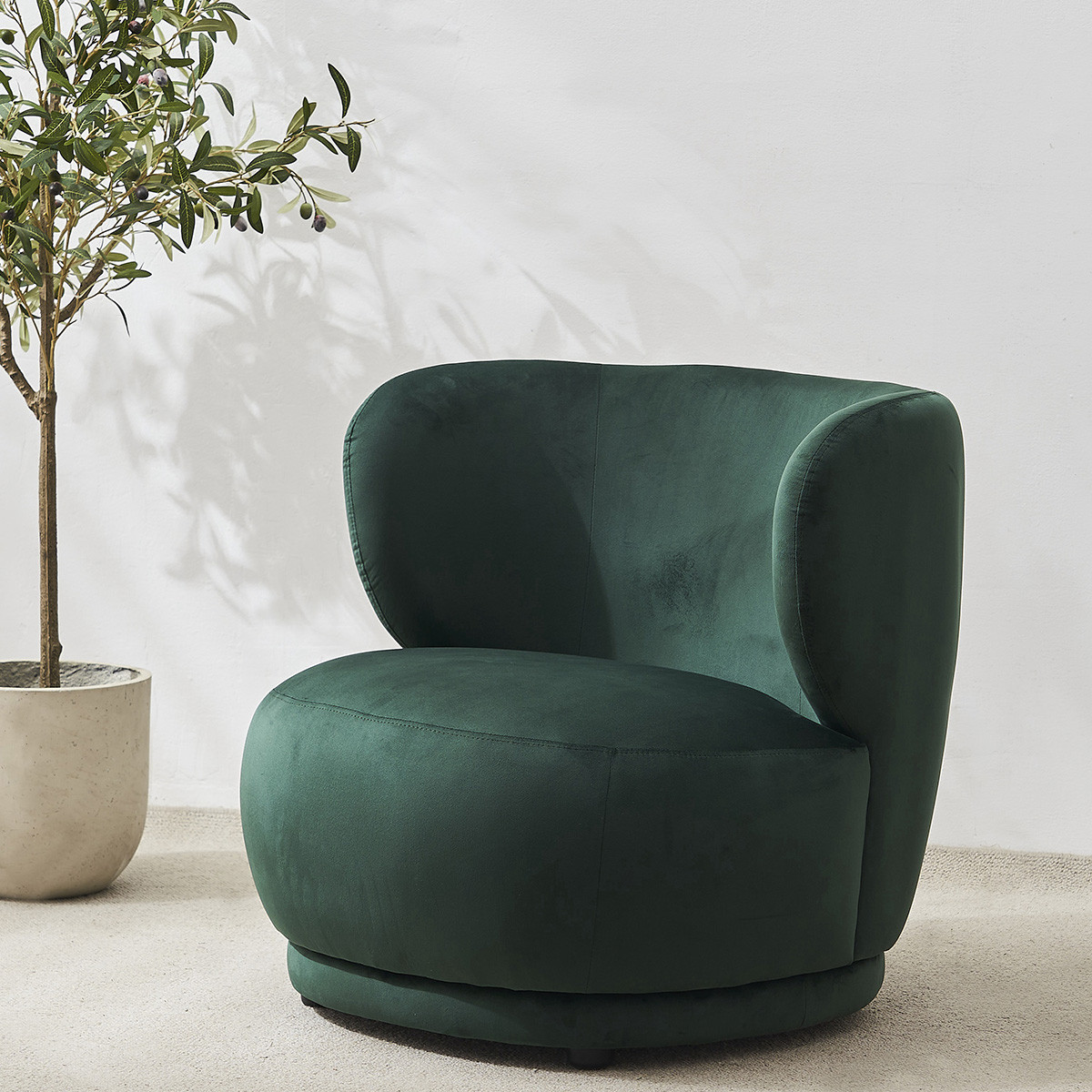 Fauteuil en velours - ESTER vert, HOMIFAB