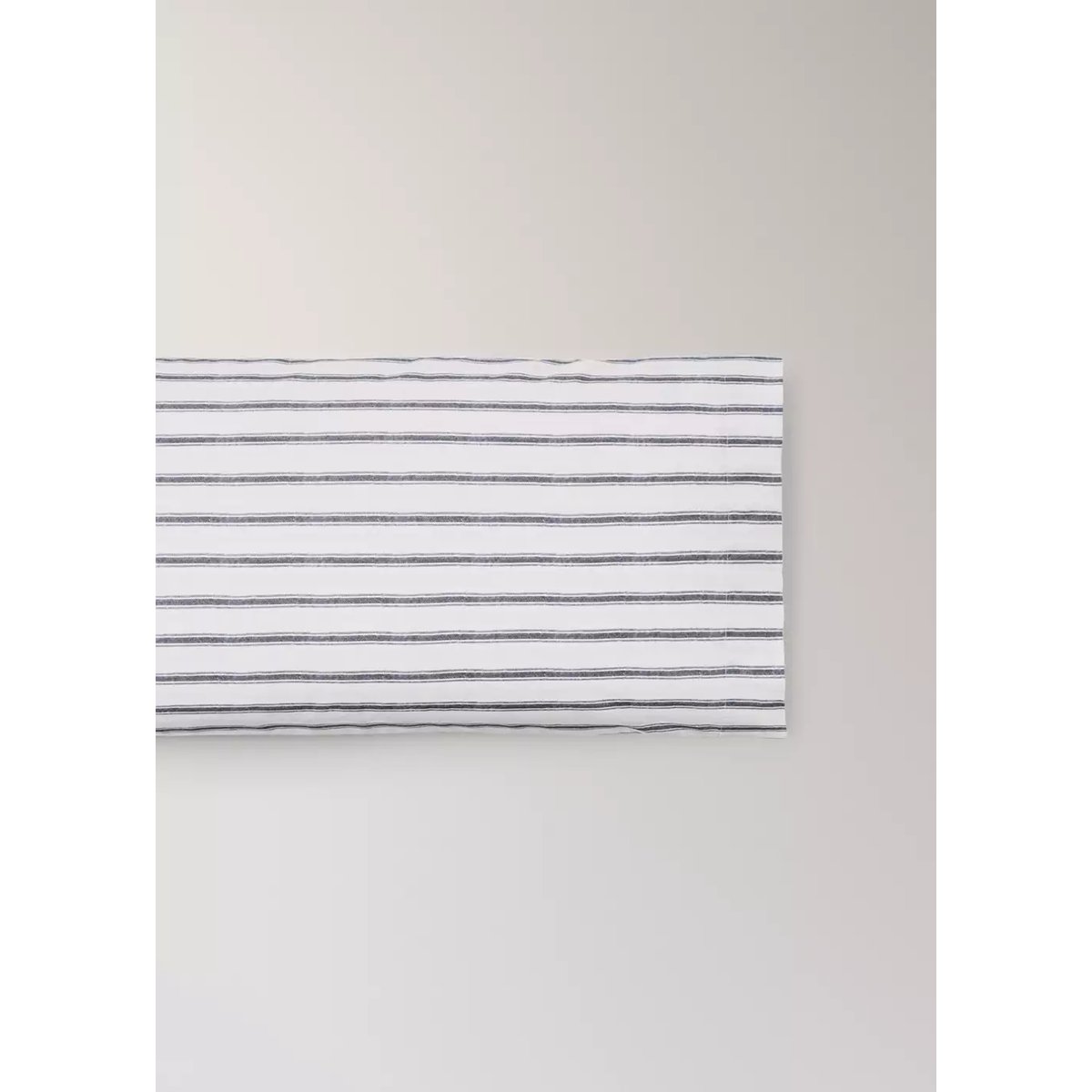 Taie d'oreiller percale de coton 200 fils imprimé rayures 45x110 cm écru, MANGO HOME