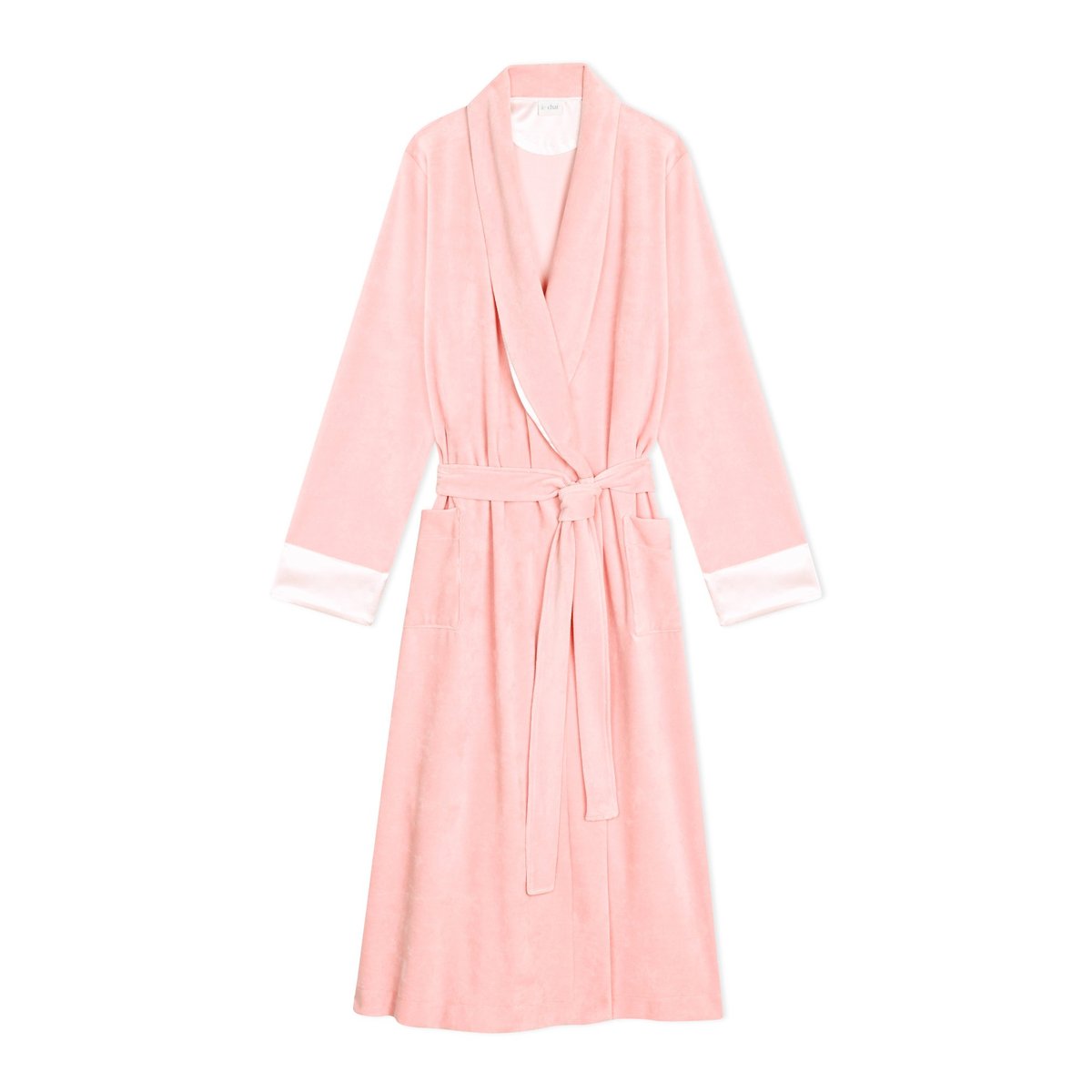 Peignoir croisé en velours ESSENTIEL H67A rose, LE CHAT