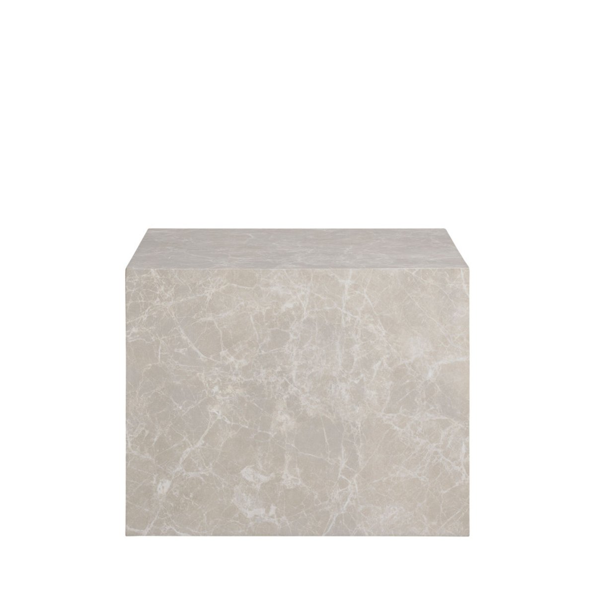Lot de 2 tables basses carrées effet marbre  - PRAGUE beige, HOUSE NORDIC