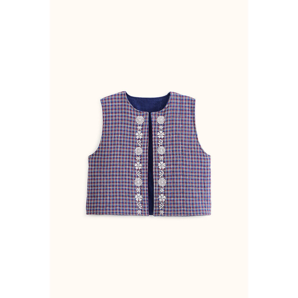 Gilet sans manches réversible, SAKARA bleu, APACHES COLLECTIONS