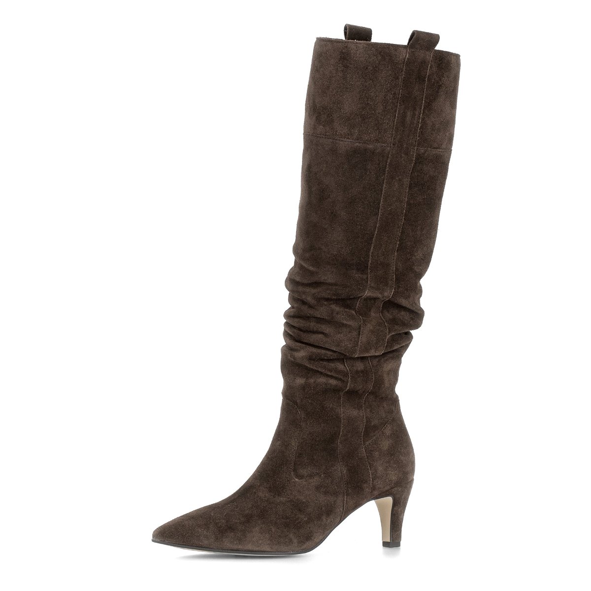 Bottes en cuir à talon décroché marron velours, GABOR