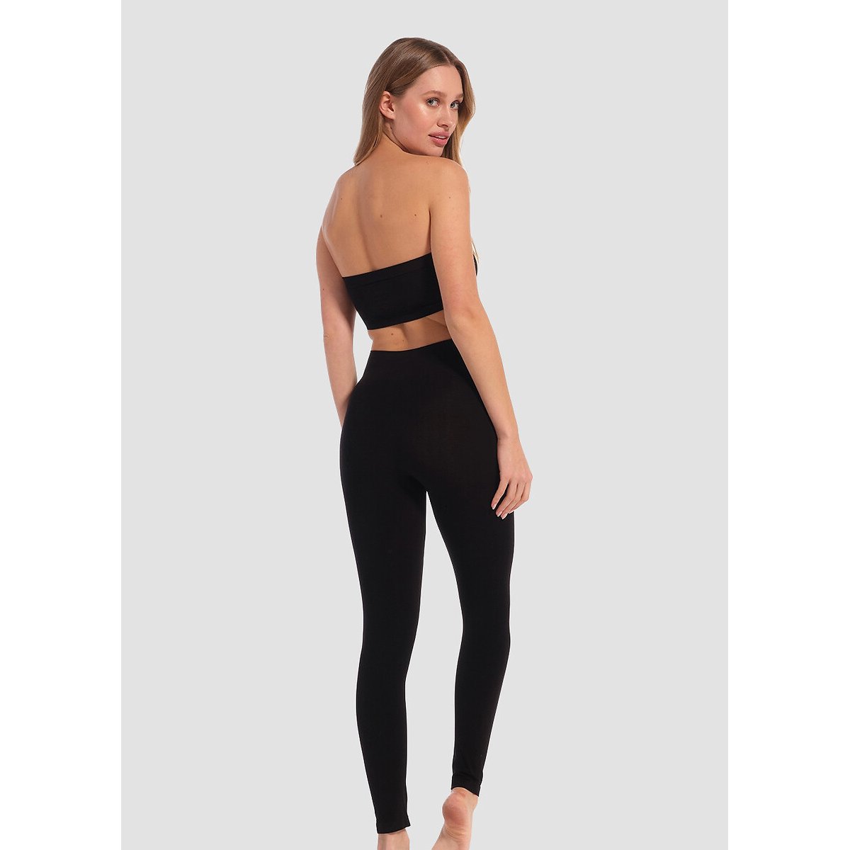 Legging sans pieds en fibres de bambou noir, MAGIC BODYFASHION