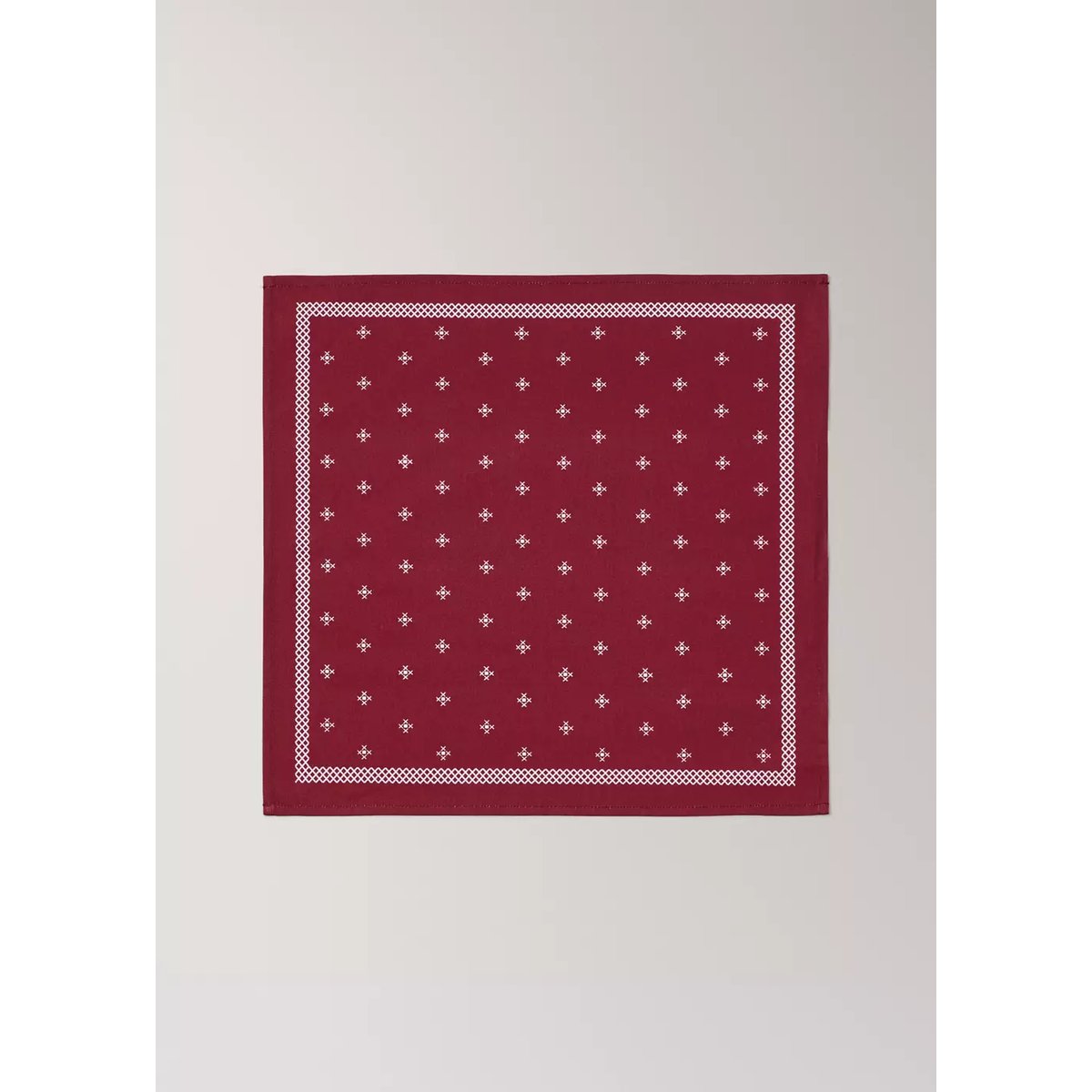 Serviette imprimée en coton rouge, MANGO HOME