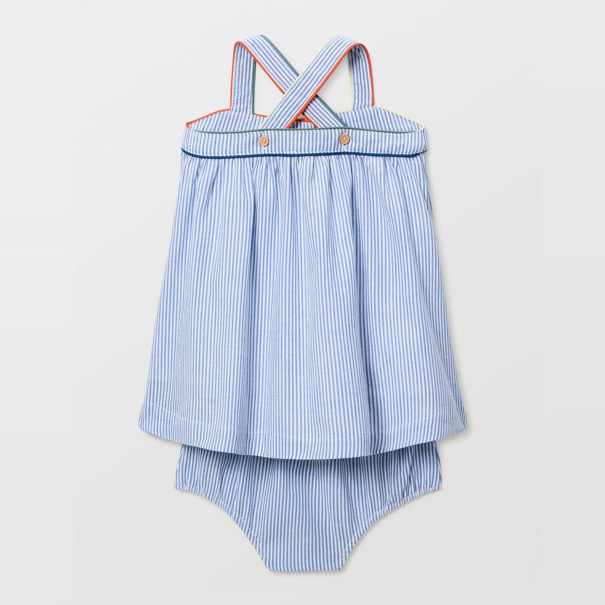 Robe avec bloomer rayés en coton porcelaine, BOUT'CHOU
