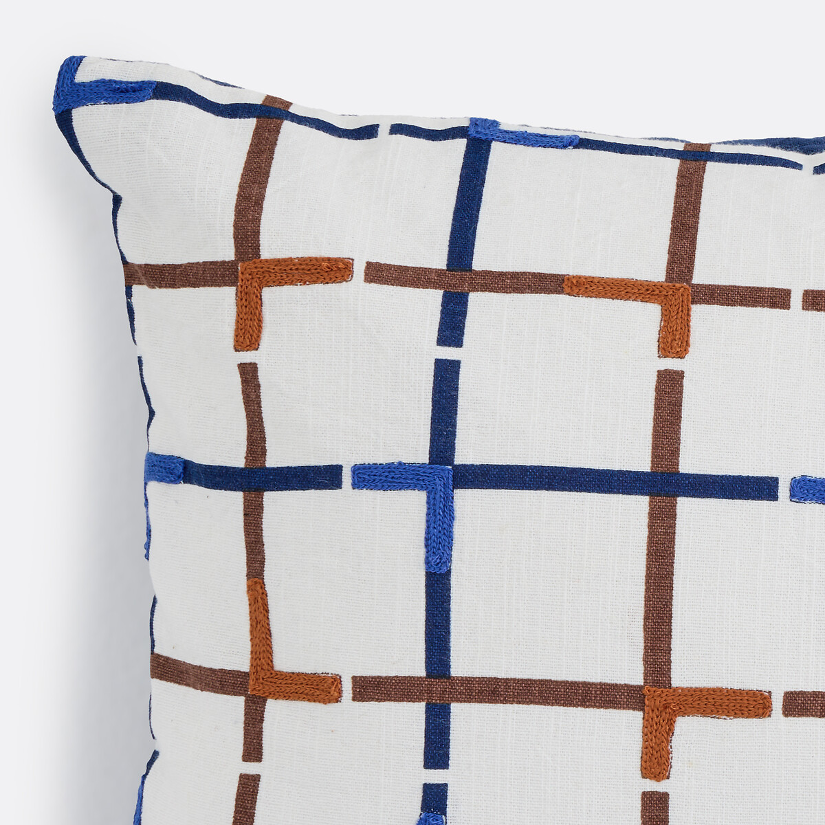Housse de coussin 30x50 cm, coton, Milford bleu blanc, LA REDOUTE INTERIEURS