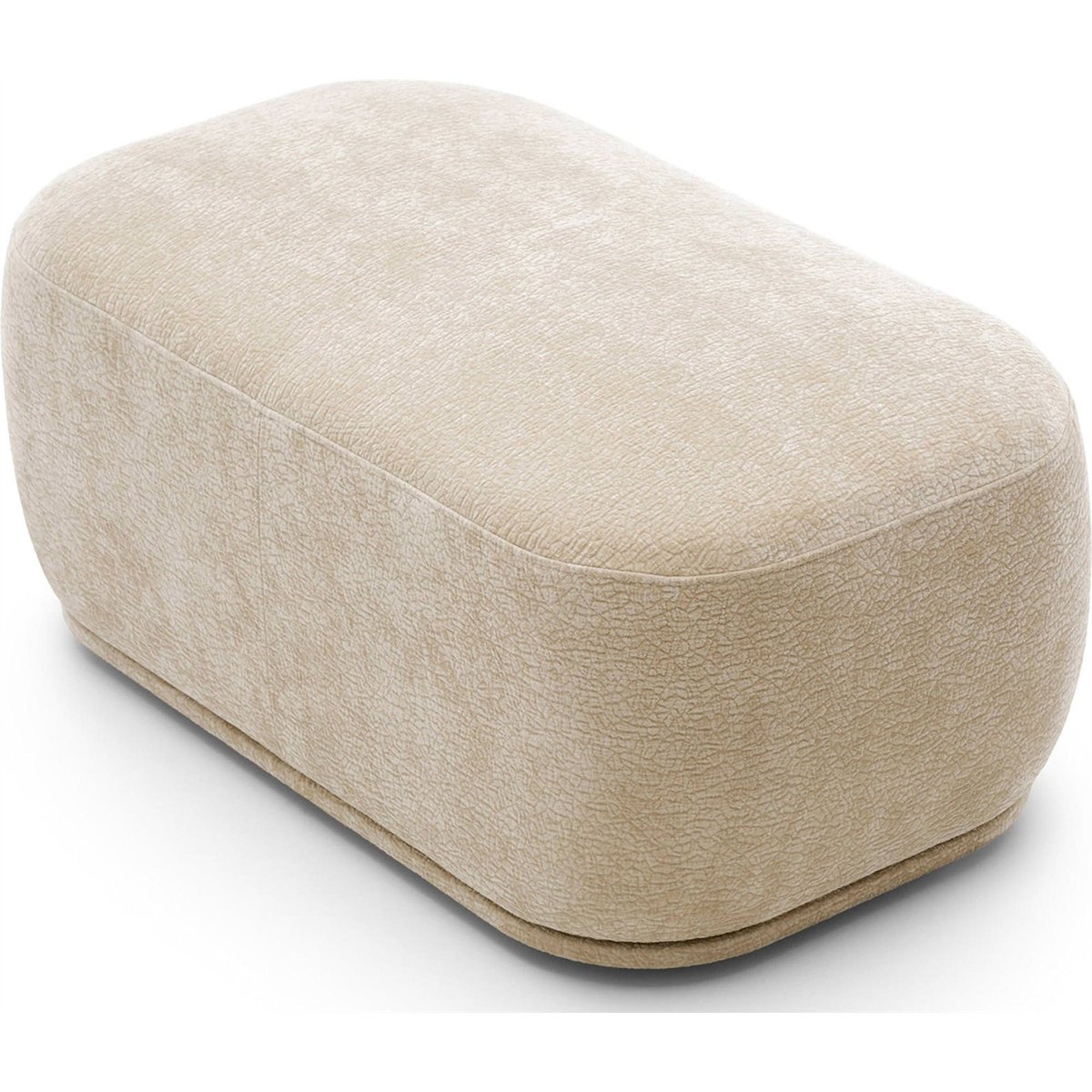 Pouf modulable rectangulaire chenille BOMMO beige chenille, RECOLLECTION