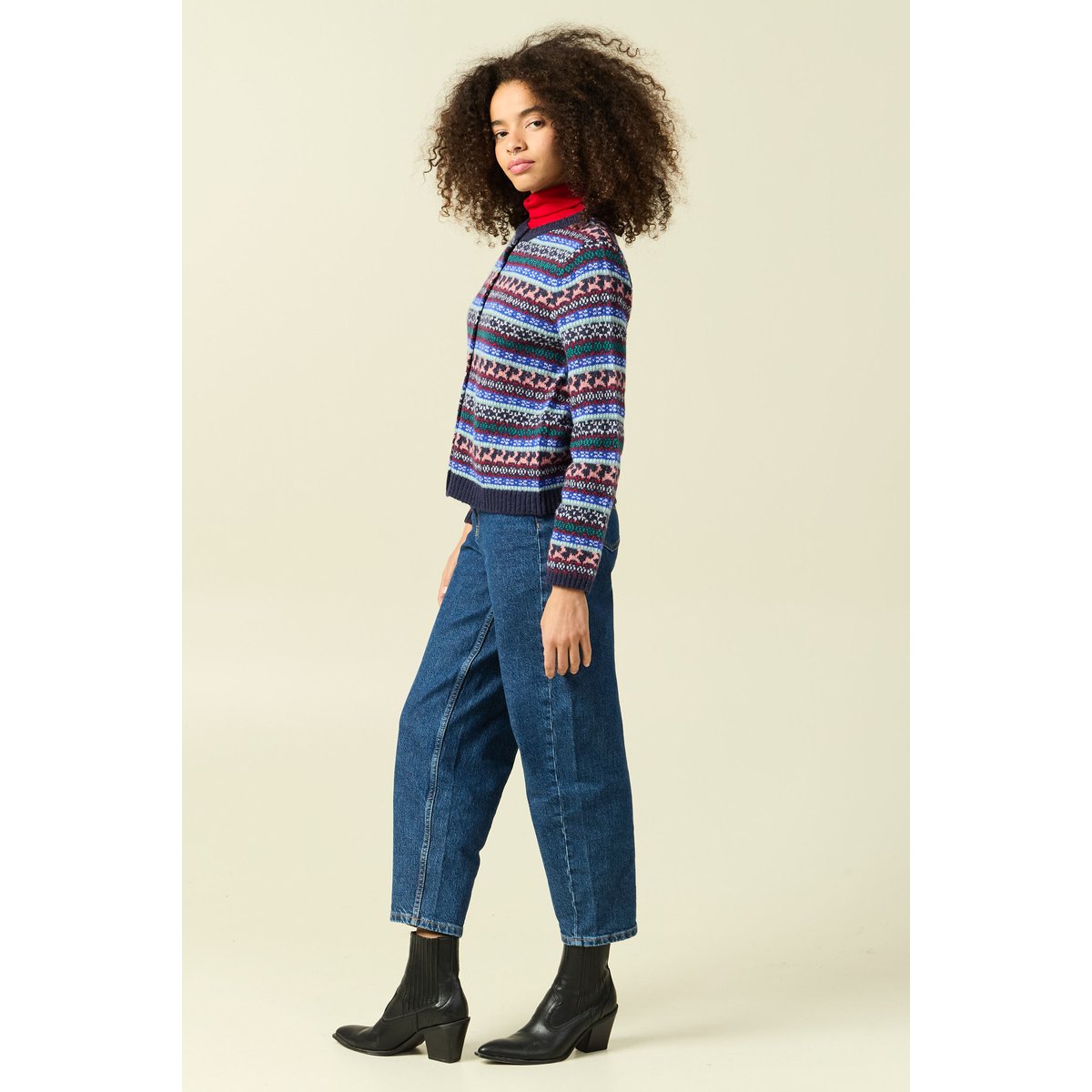 Gilet manches longues spécial noël bleu marine, BONOBO