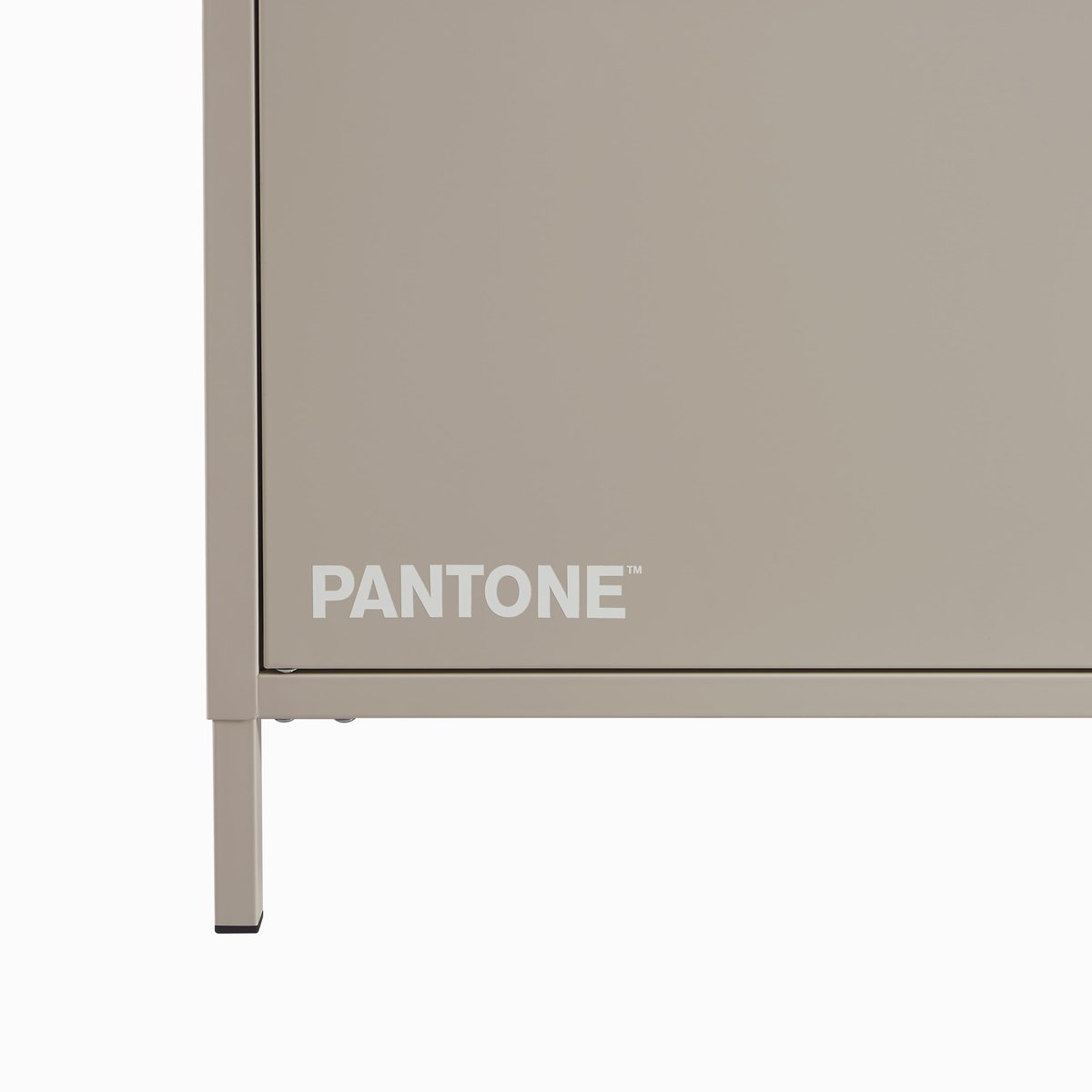 Meuble TV en acier 2 portes taupe, PANTONE
