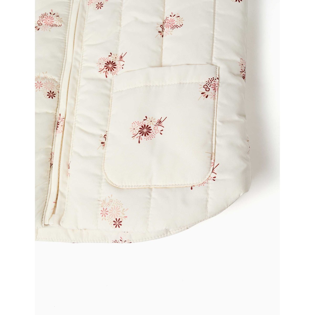 Doudoune sans manches avec motif floral et poches blanc, ZIPPY
