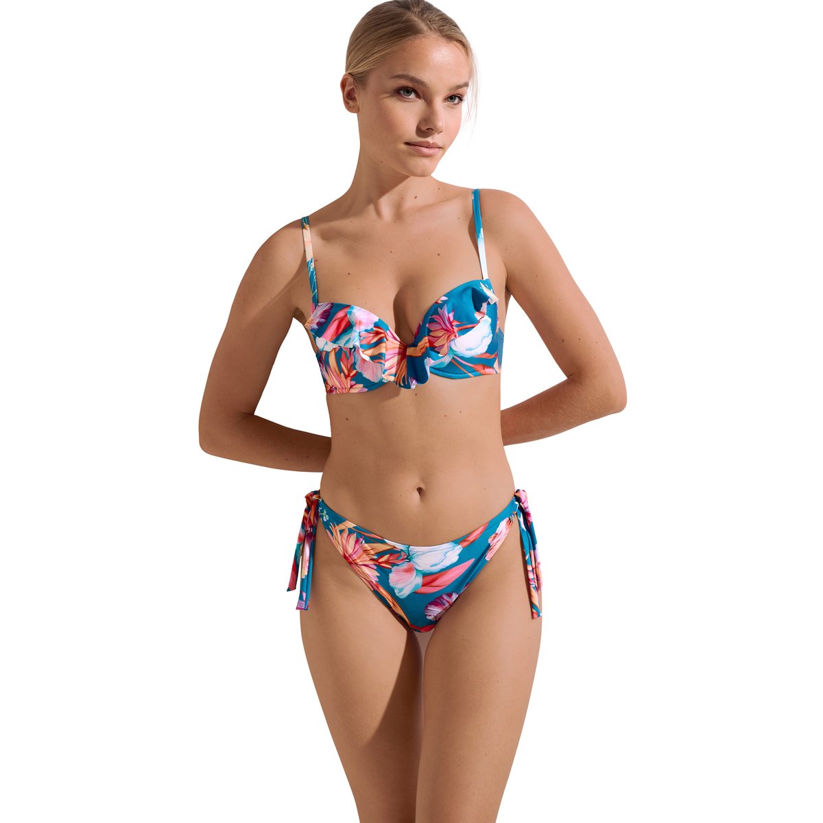 Haut maillot de bain push-up multipositions Rimini bleu, LISCA
