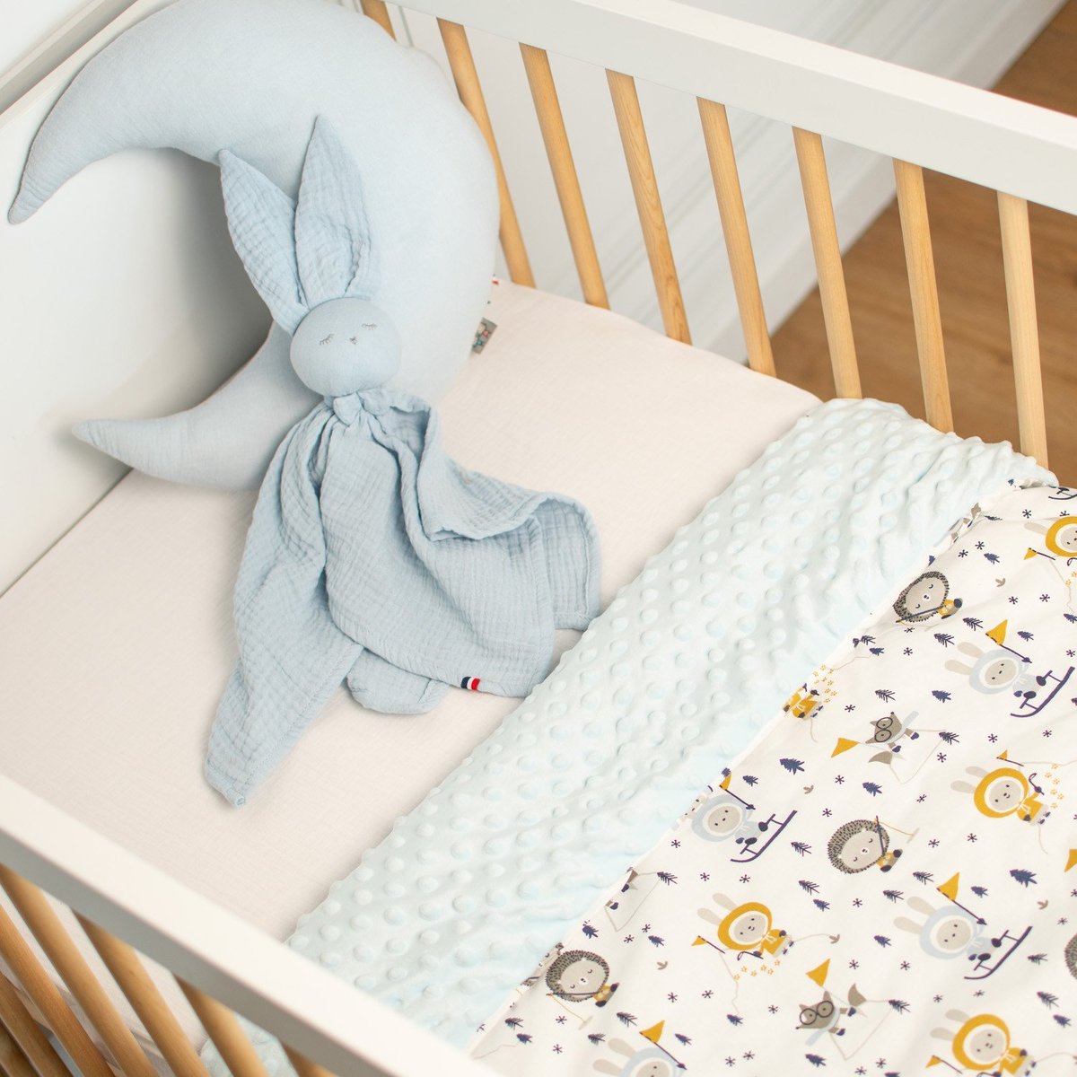 Couverture réversible en minky ELI ESKIMO eskimo, bleu, SEVIRA KIDS