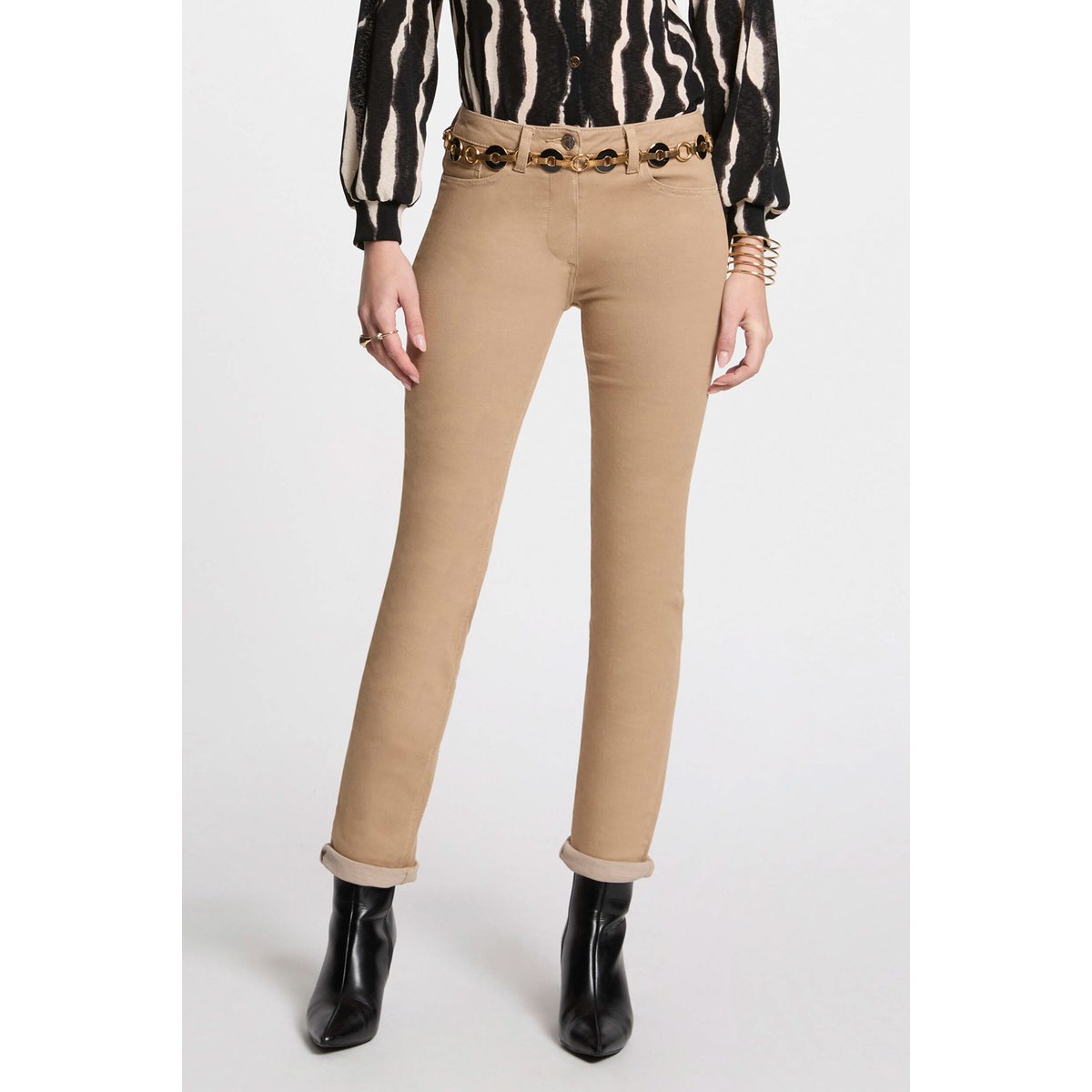 Pantalon droit camel, MORGAN