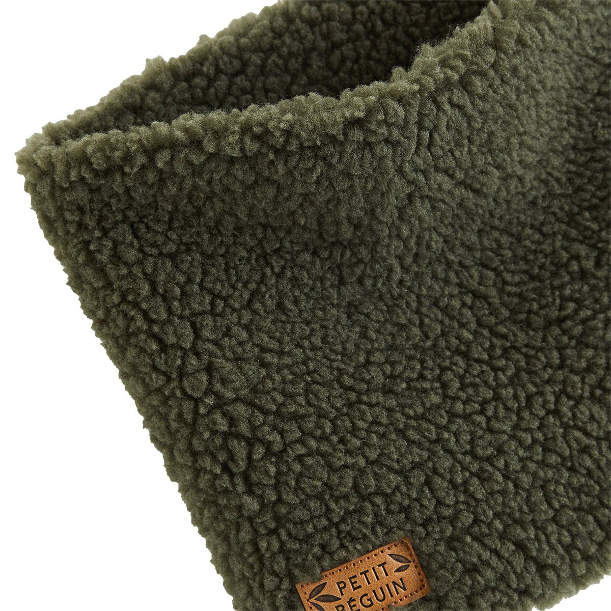 Cache cou enfant en sherpa Ginkgo vert, PETIT BEGUIN