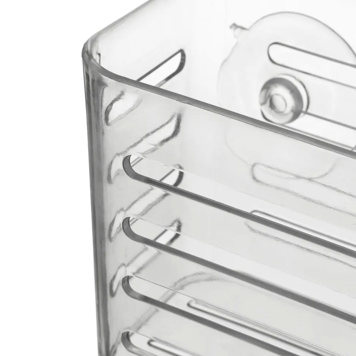 Étagère de douche en plastique transparent à ventouses 10.9x9x10.2cm transparent, WADIGA