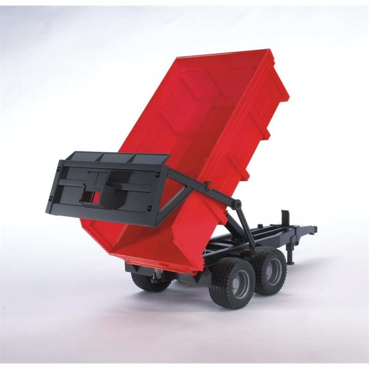 Véhicules miniatures - Remorque basculante avec paroi arrière automatique rouge, BRUDER