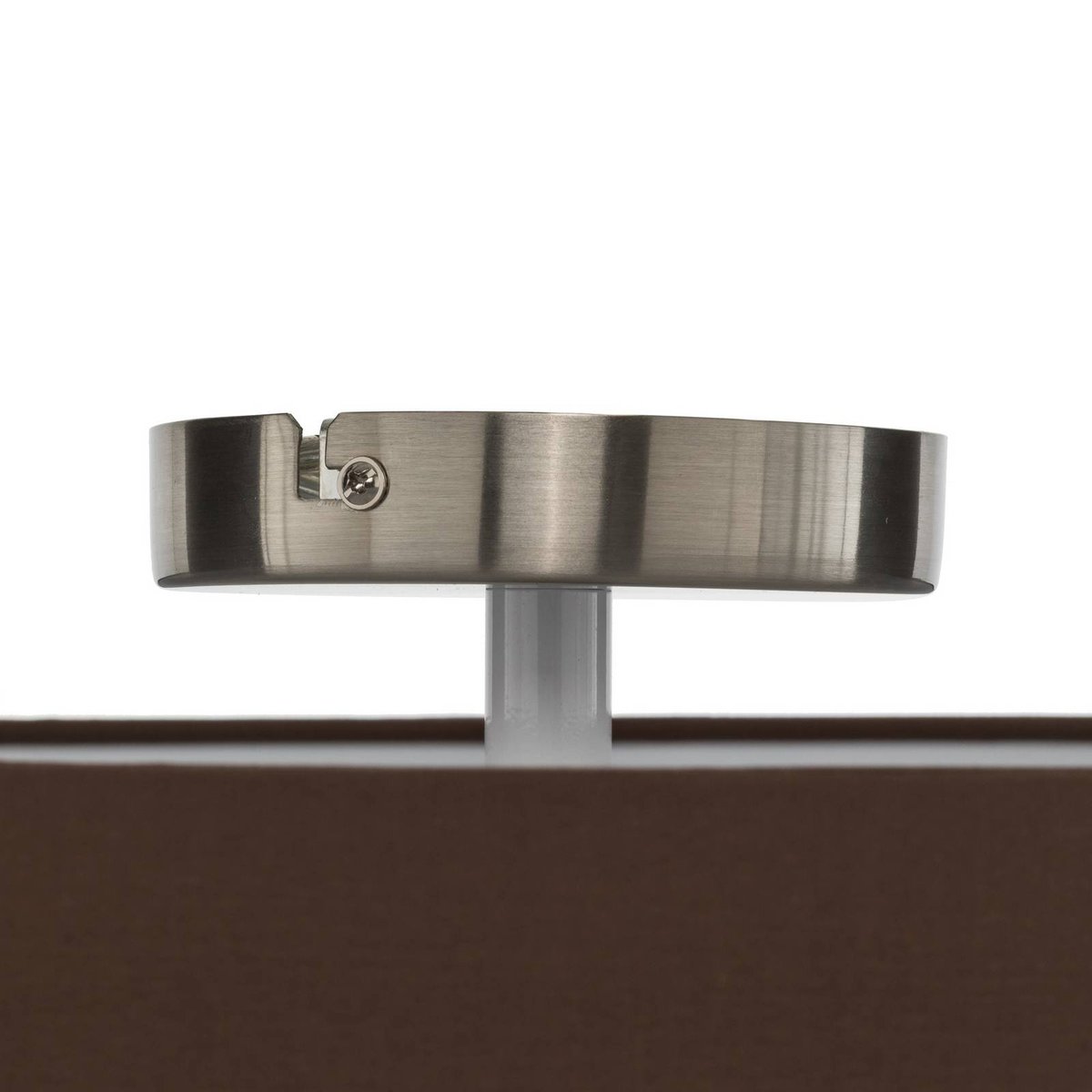 Plafonnier en textile moderne, Sebatin brun, blanc, nickel mat, LINDBY