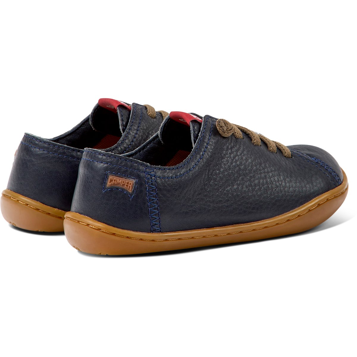 Baskets À Lacets Élastiques Cuir Peu Cami bleu, CAMPER