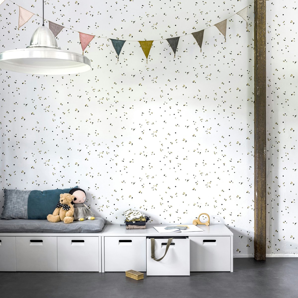 Papier peint Confetti moucheté multicolore, VTWONEN